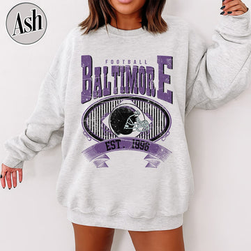 Unisex Baltimore football vintage crewneck sweatshirt for men and women