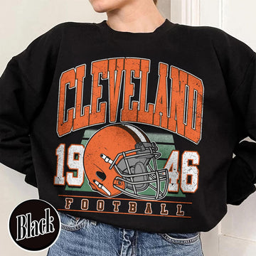 Unisex Cleveland football vintage crewneck sweatshirt for men and women