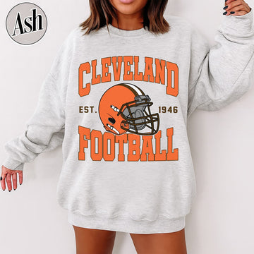 Unisex Cleveland football vintage crewneck sweatshirt for men and women