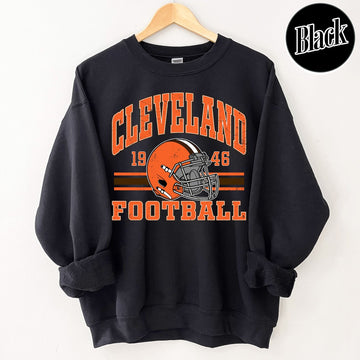 Unisex Cleveland football vintage crewneck sweatshirt for men and women