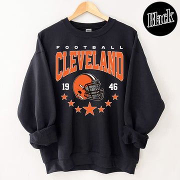 Unisex Cleveland football vintage crewneck sweatshirt for men and women