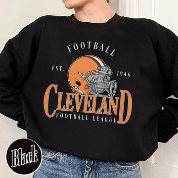 Unisex Cleveland football vintage crewneck sweatshirt for men and women