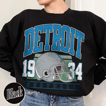 Unisex Detroit football vintage crewneck sweatshirt for men and women