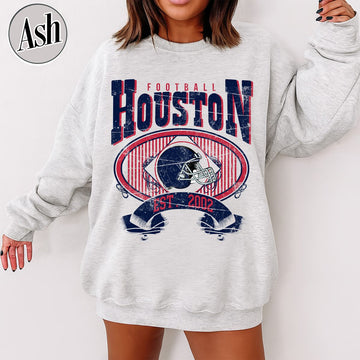 Unisex Houston football vintage crewneck sweatshirt for men and women