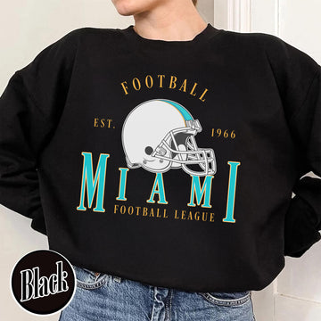 Unisex Miami football vintage crewneck sweatshirt for men and women