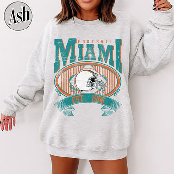 Unisex Miami football vintage crewneck sweatshirt for men and women