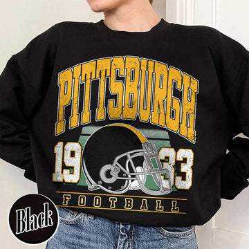 Unisex Pittsburgh football vintage crewneck sweatshirt for men and women