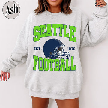Unisex Seattle football vintage crewneck sweatshirt for men and women