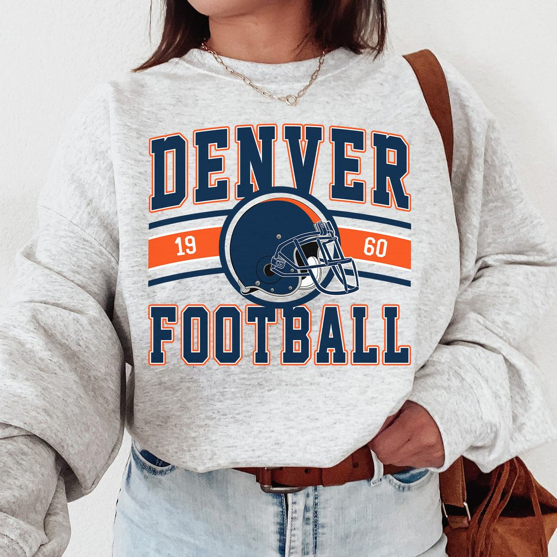 Unisex Denver football vintage crewneck sweatshirt for men and women