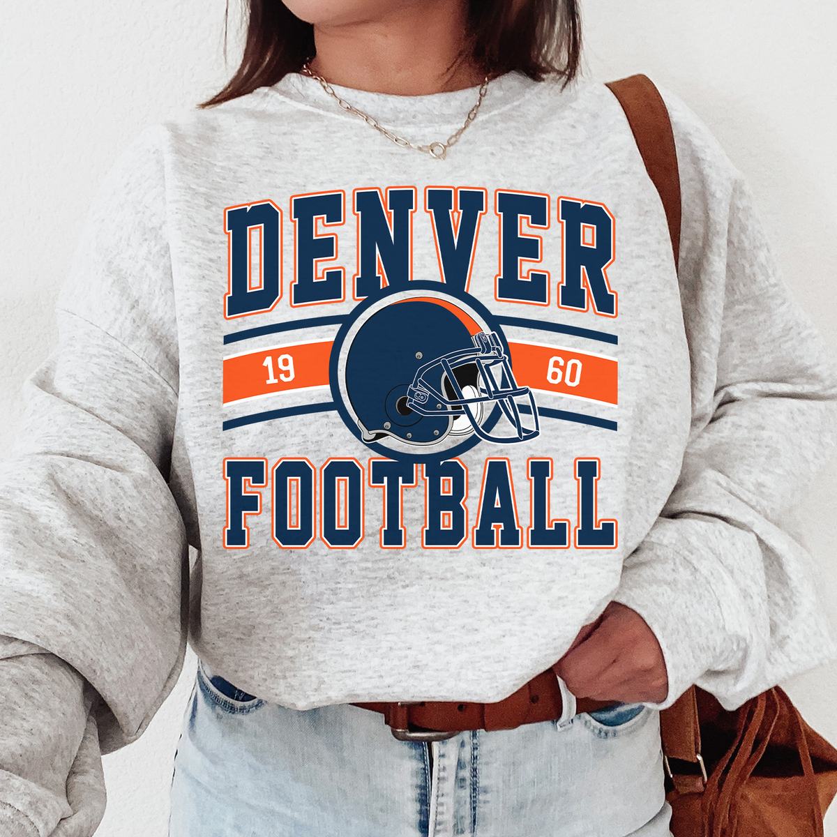 Unisex Denver football vintage crewneck sweatshirt for men and women