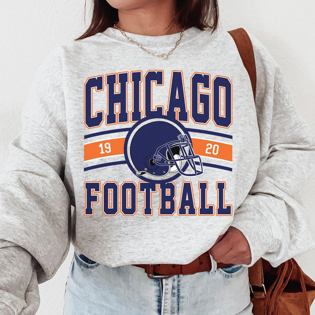 Unisex Chicago football vintage crewneck sweatshirt for men and women