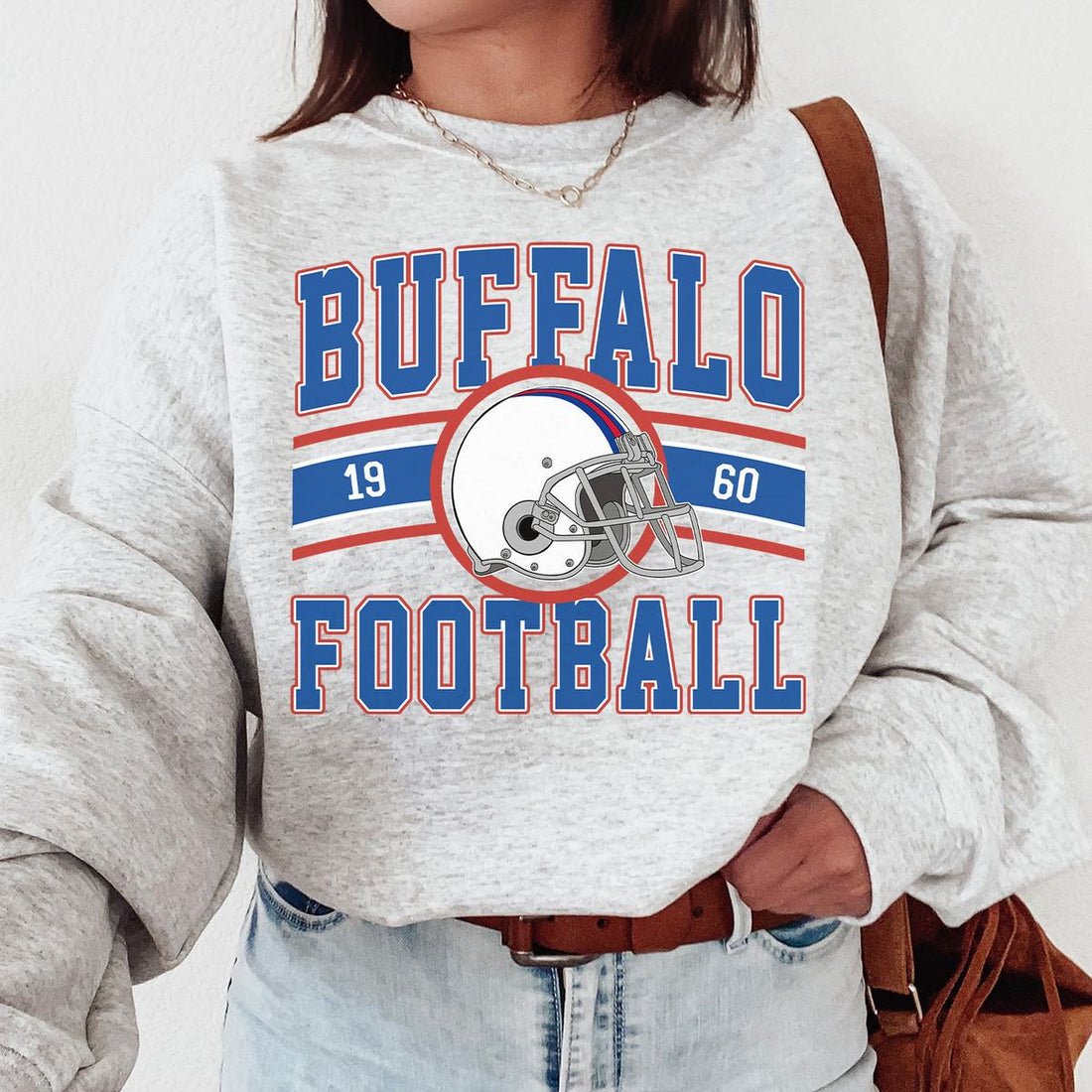 Unisex Buffalo football vintage crewneck sweatshirt for men and women