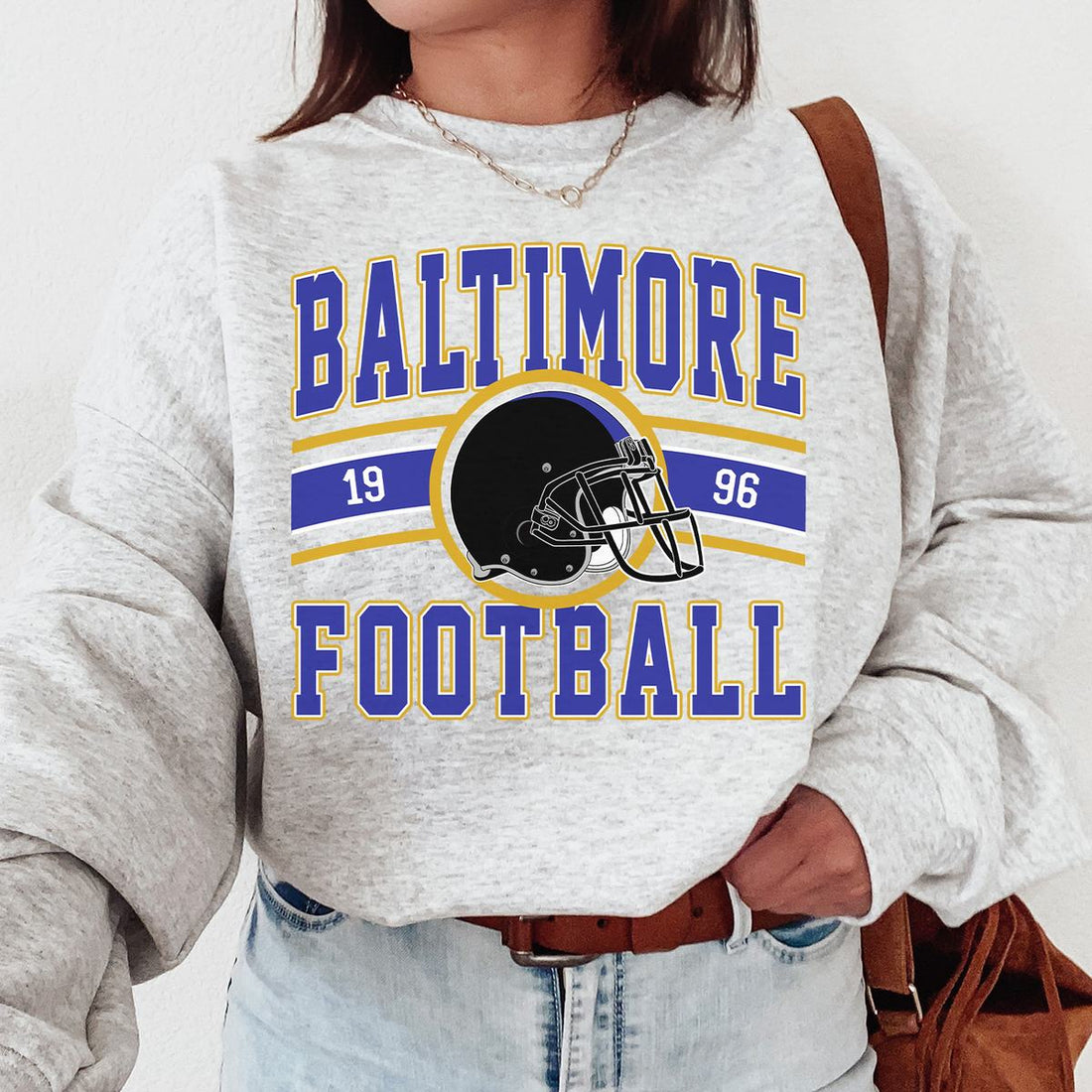 Unisex Baltimore football vintage crewneck sweatshirt for men and women