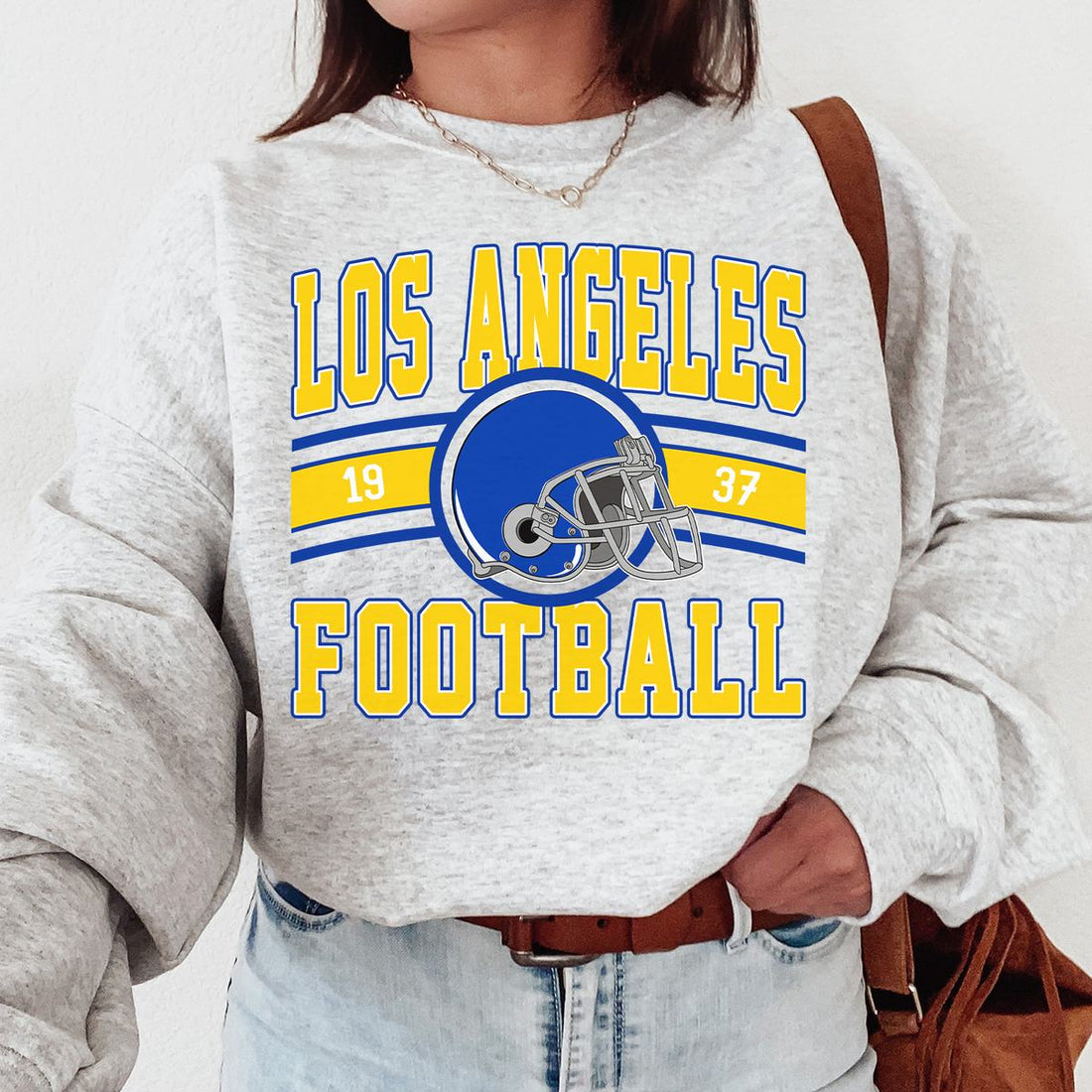 Unisex Los Angeles football vintage crewneck sweatshirt for men and women