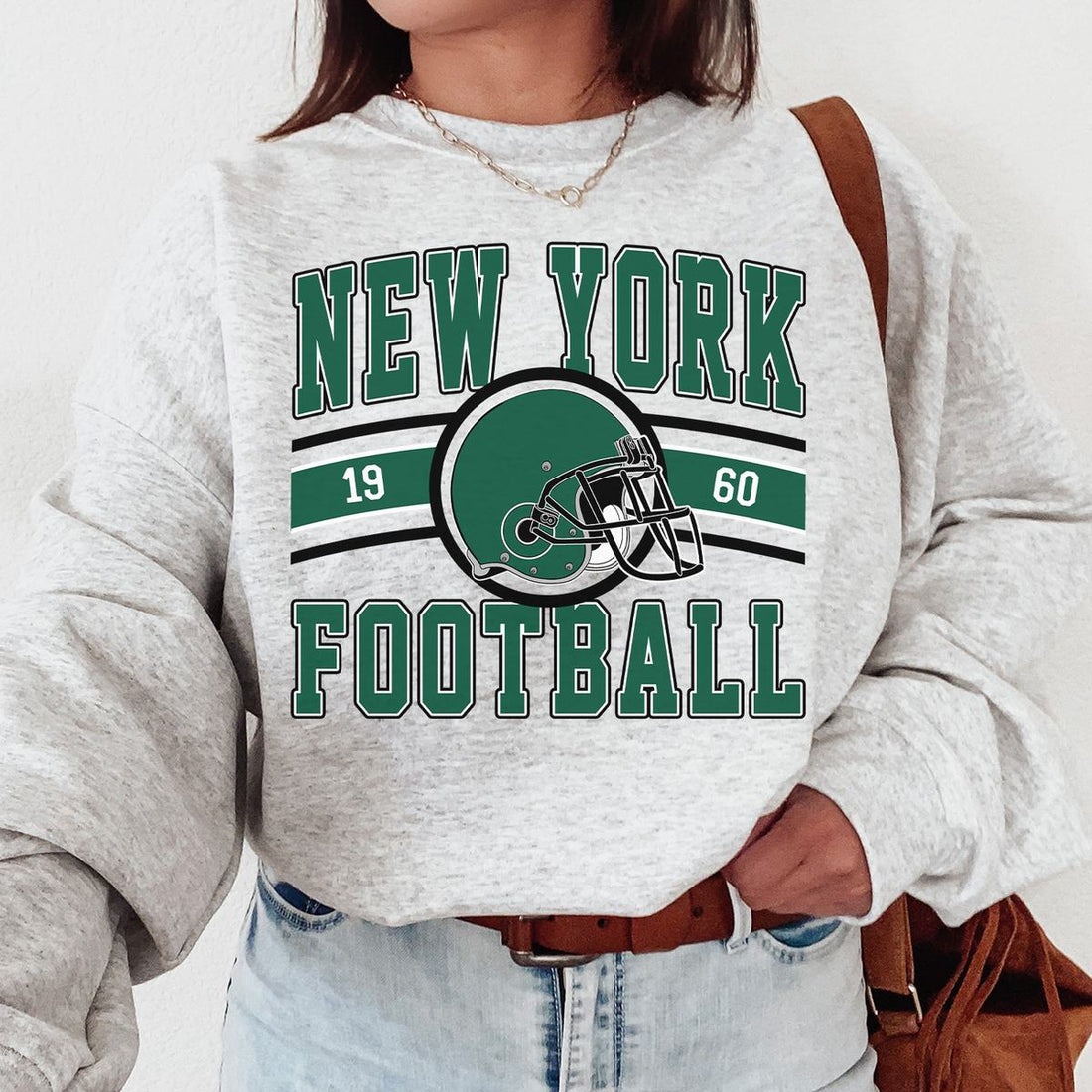 Unisex New York football vintage crewneck sweatshirt for men and women