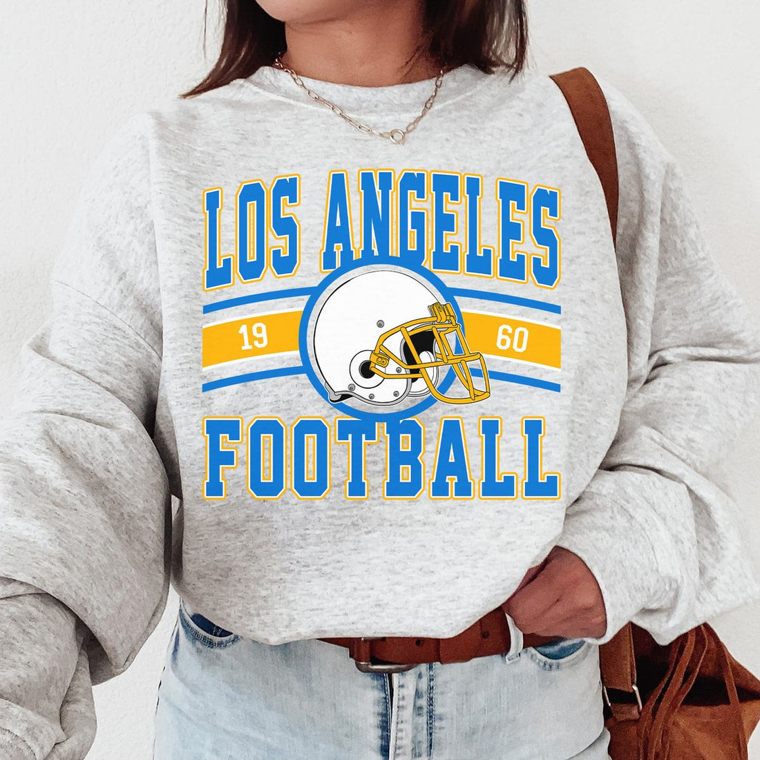 Unisex Los Angeles football vintage crewneck sweatshirt for men and women