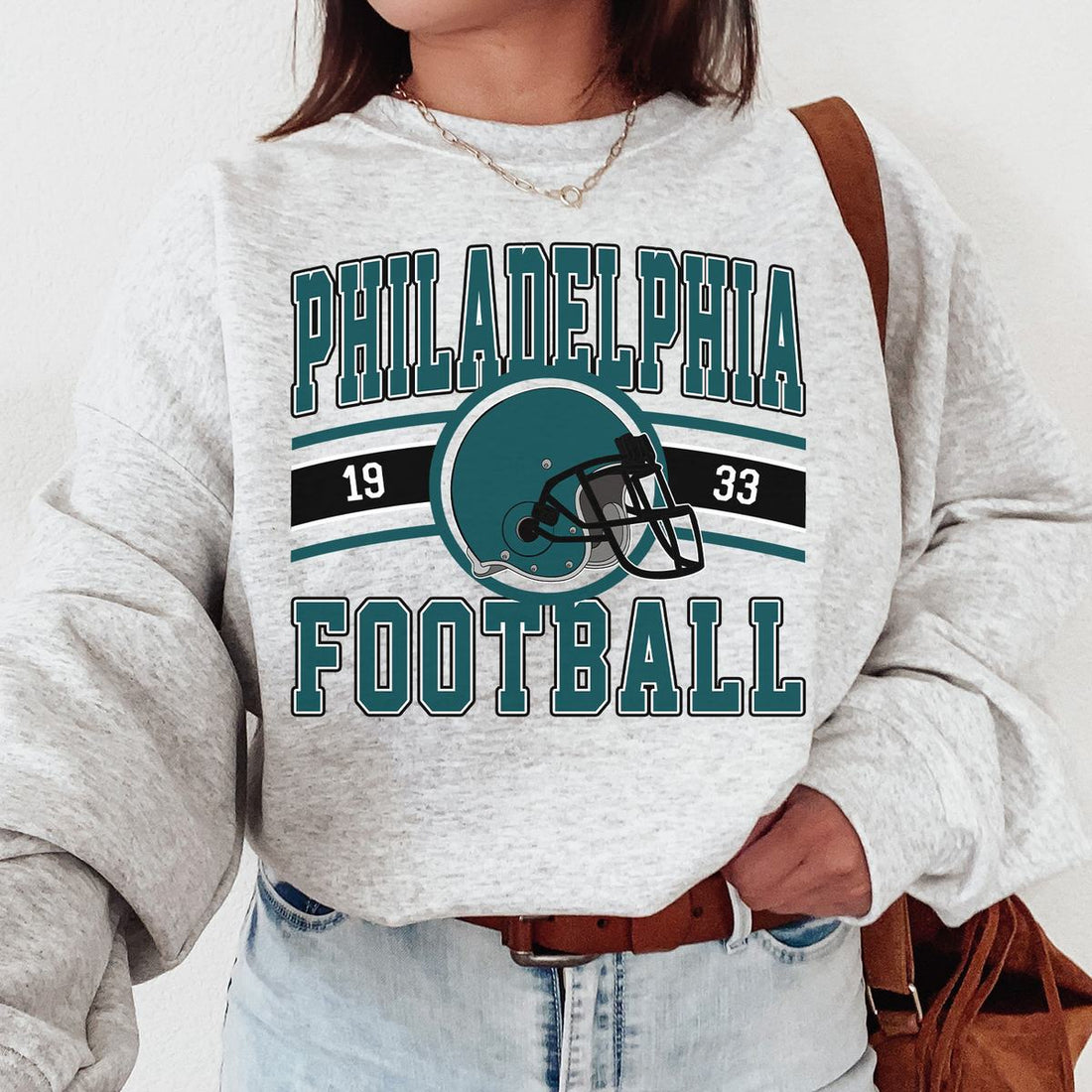 Unisex Philadelphia football vintage crewneck sweatshirt for men and women