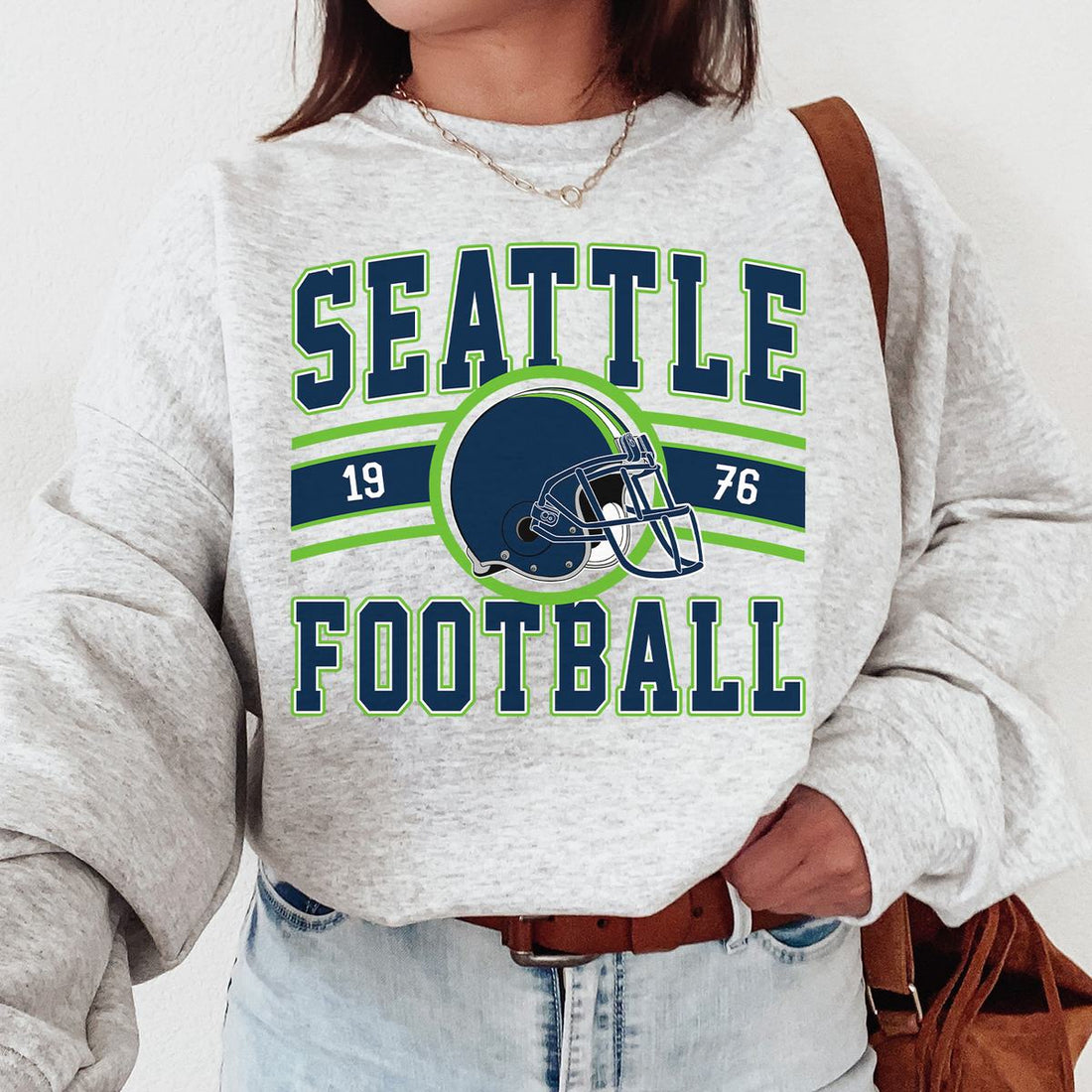 Unisex Seattle football vintage crewneck sweatshirt for men and women
