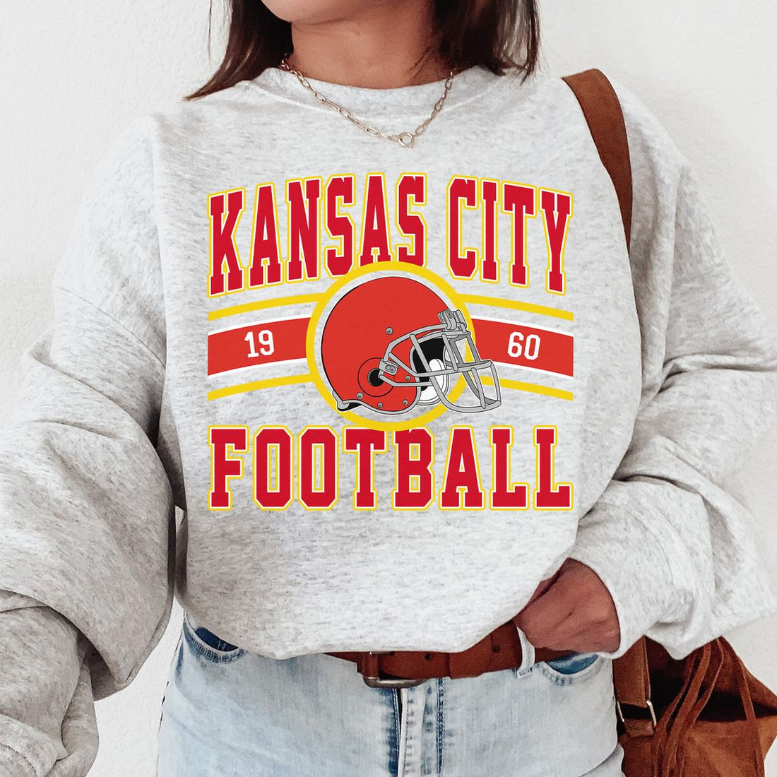 Unisex Kansas City football vintage crewneck sweatshirt for men and women