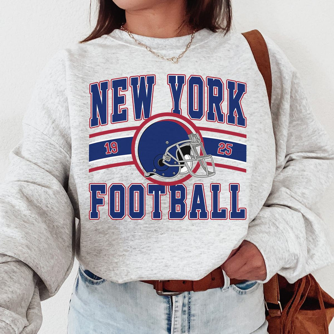 Unisex New York football vintage crewneck sweatshirt for men and women