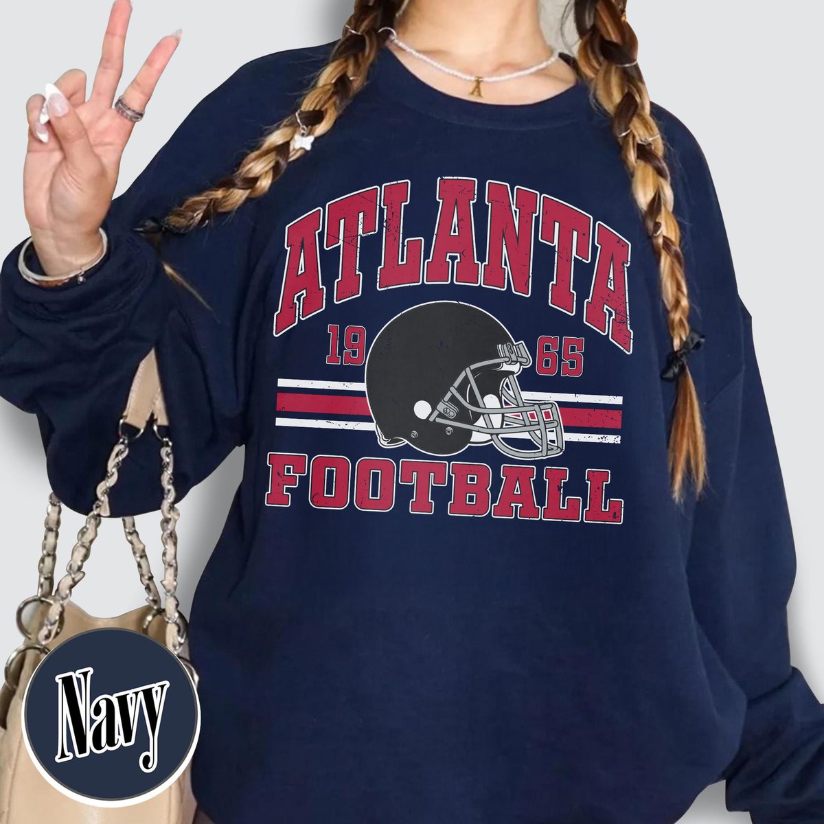 Unisex Atlanta football vintage crewneck sweatshirt for men and women