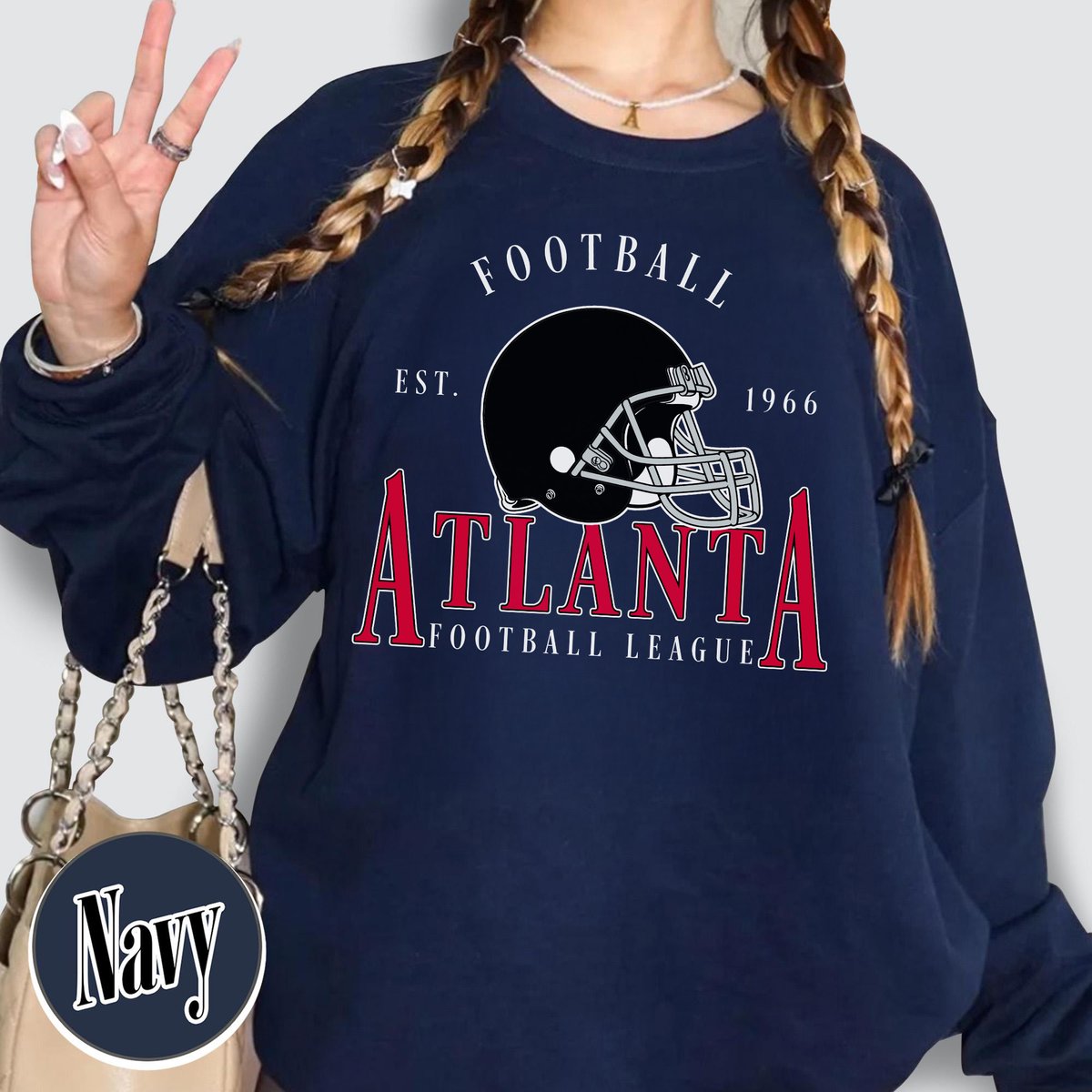 Unisex Atlanta football vintage crewneck sweatshirt for men and women