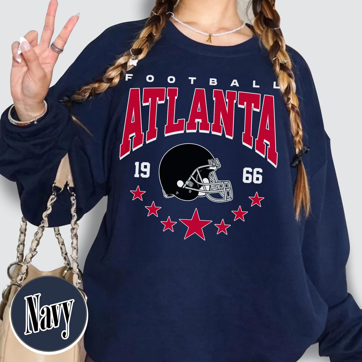 Unisex Atlanta football vintage crewneck sweatshirt for men and women
