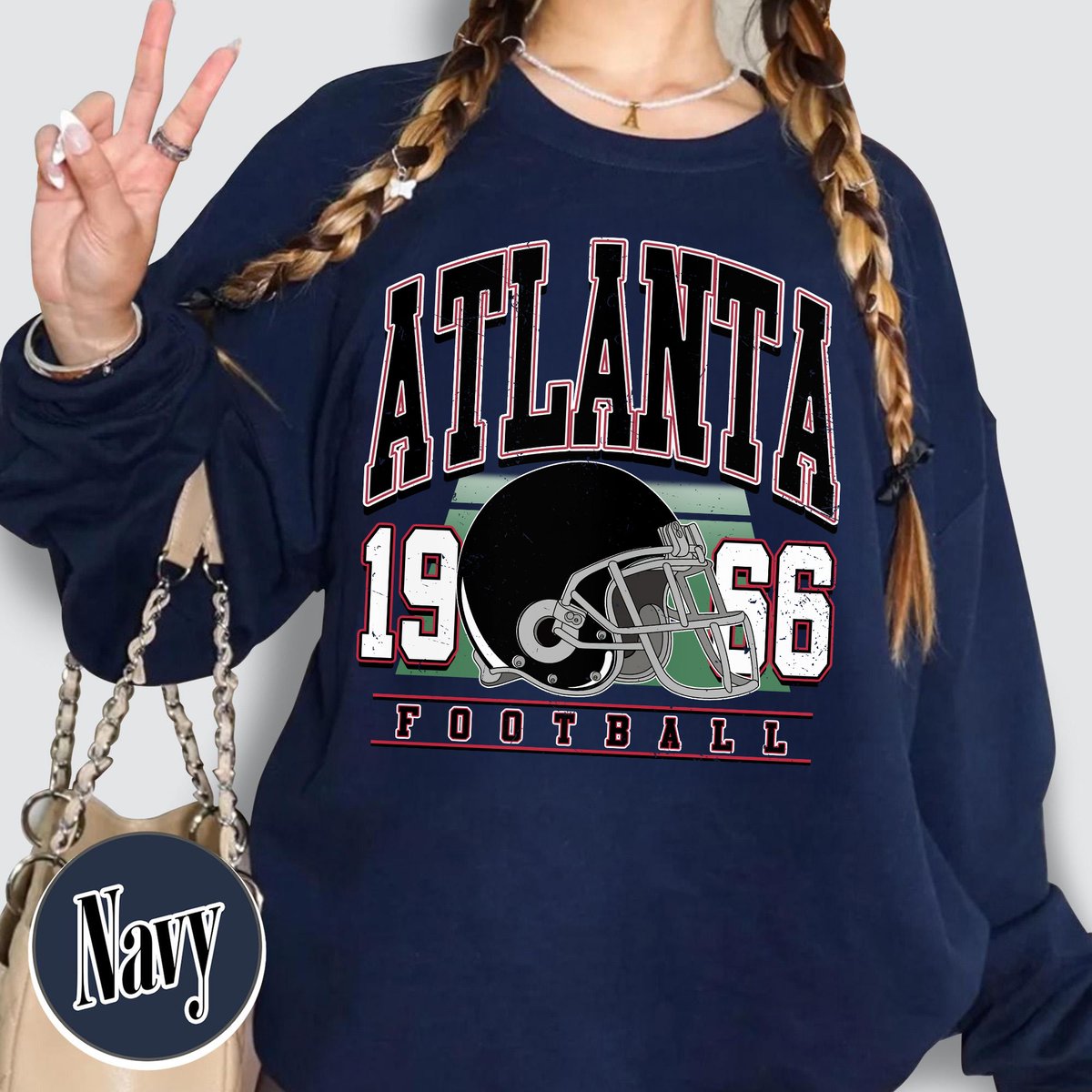 Unisex Atlanta football vintage crewneck sweatshirt for men and women