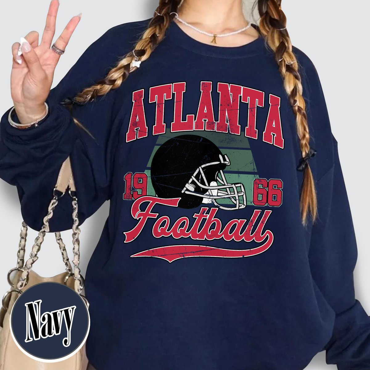Unisex Atlanta football vintage crewneck sweatshirt for men and women
