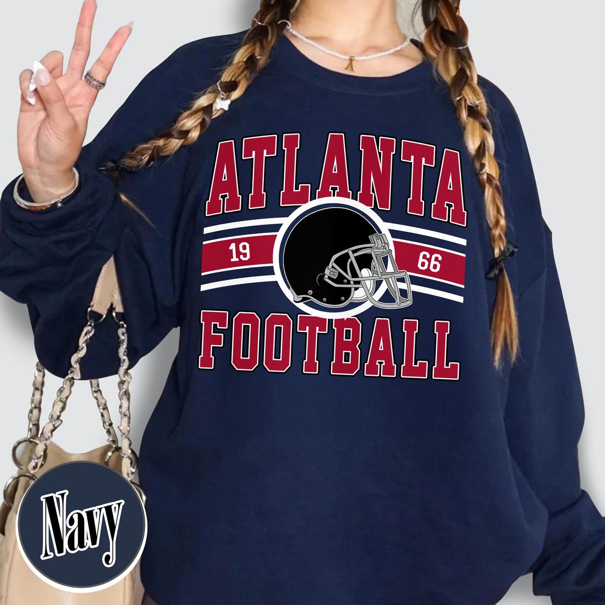 Unisex Atlanta football vintage crewneck sweatshirt for men and women