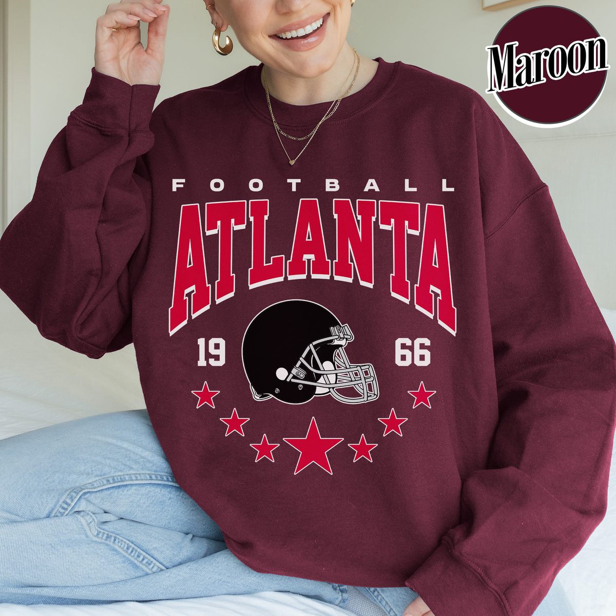 Unisex Atlanta football vintage crewneck sweatshirt for men and women