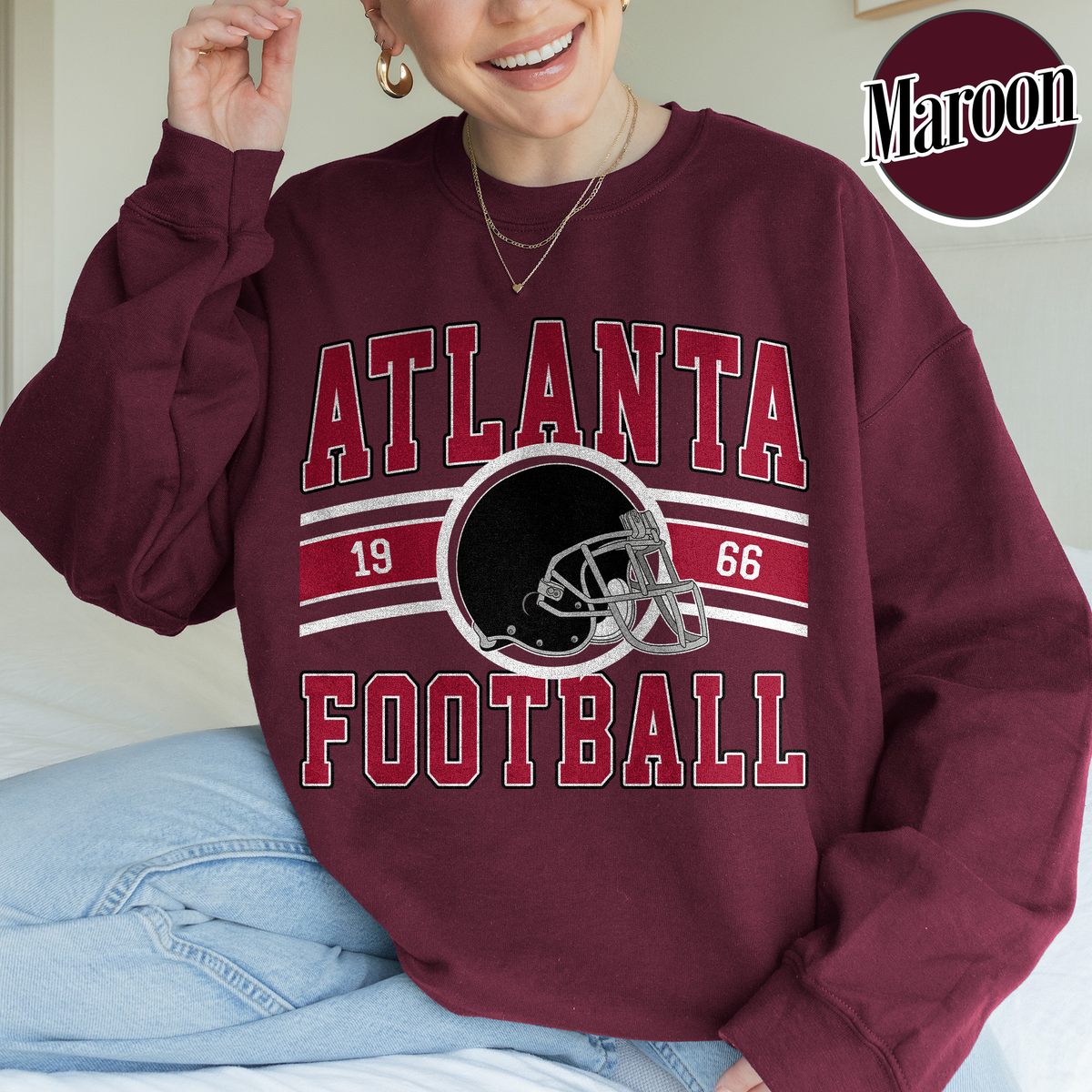 Unisex Atlanta football vintage crewneck sweatshirt for men and women