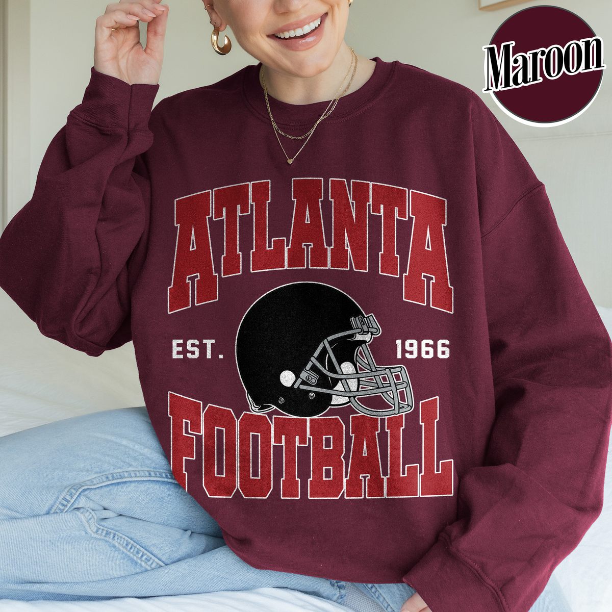 Unisex Atlanta football vintage crewneck sweatshirt for men and women