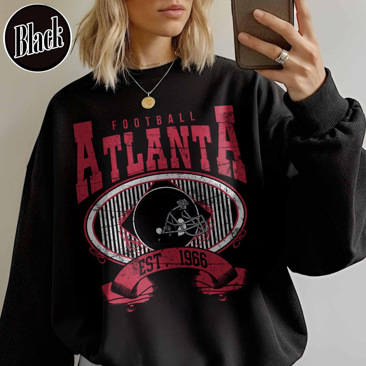 Unisex Atlanta football vintage crewneck sweatshirt for men and women