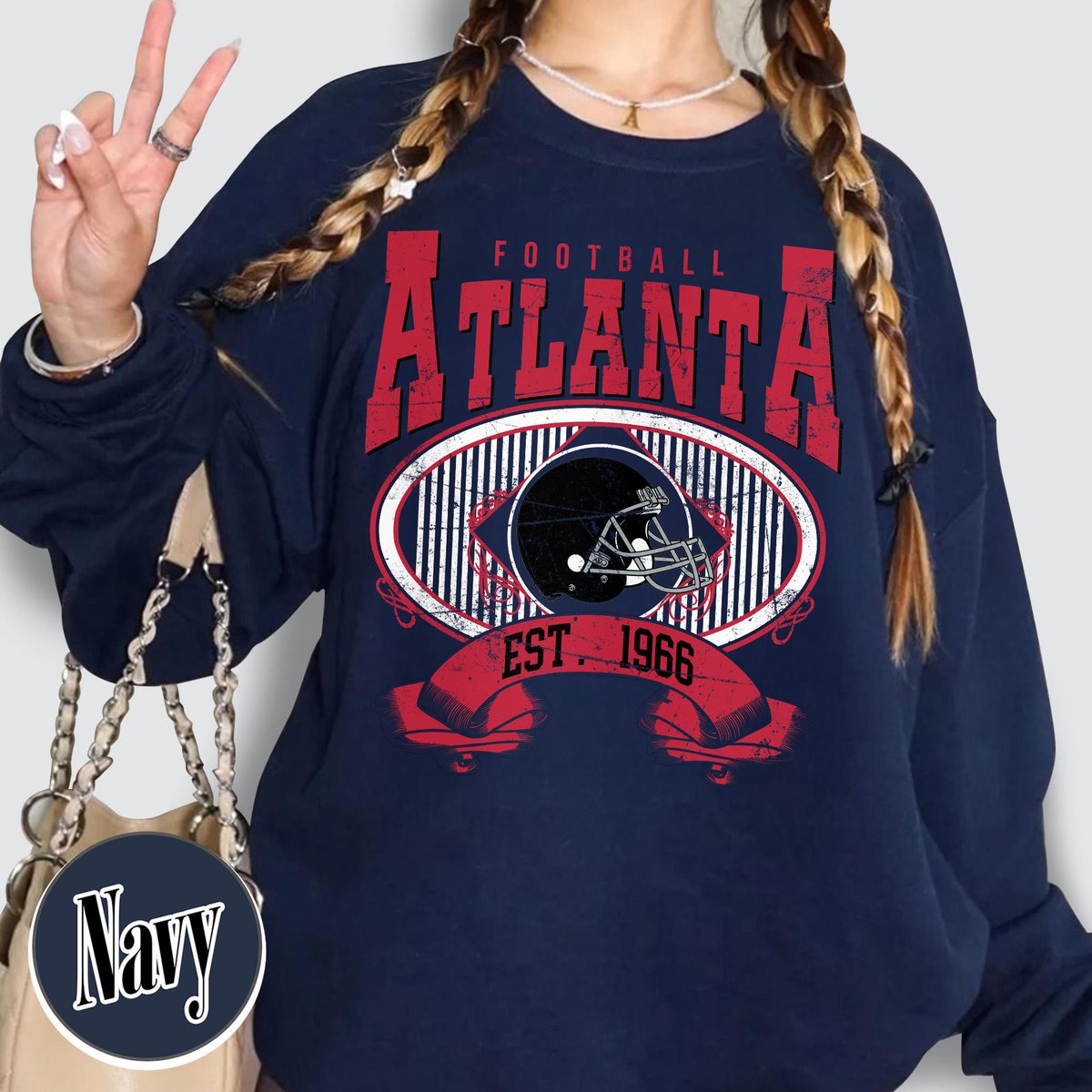 Unisex Atlanta football vintage crewneck sweatshirt for men and women