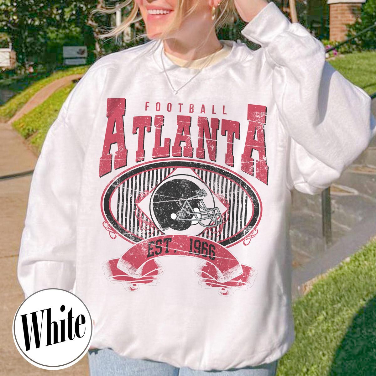 Unisex Atlanta football vintage crewneck sweatshirt for men and women