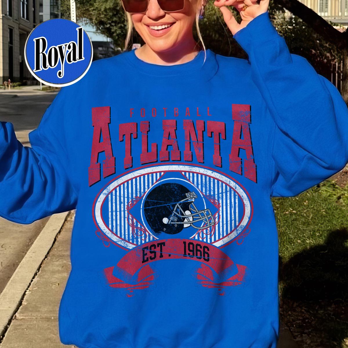 Unisex Atlanta football vintage crewneck sweatshirt for men and women