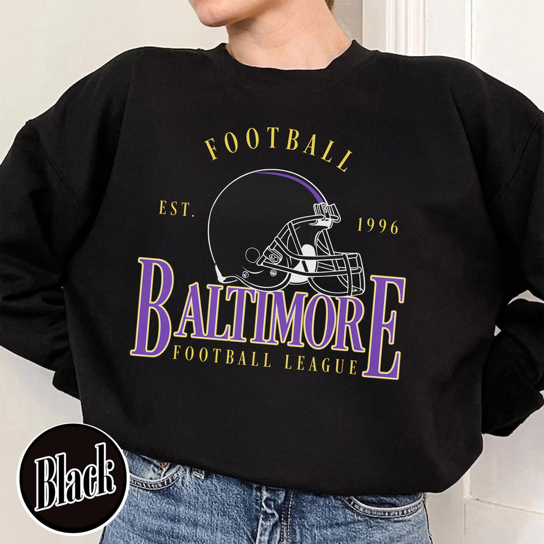 Unisex Baltimore football vintage crewneck sweatshirt for men and women