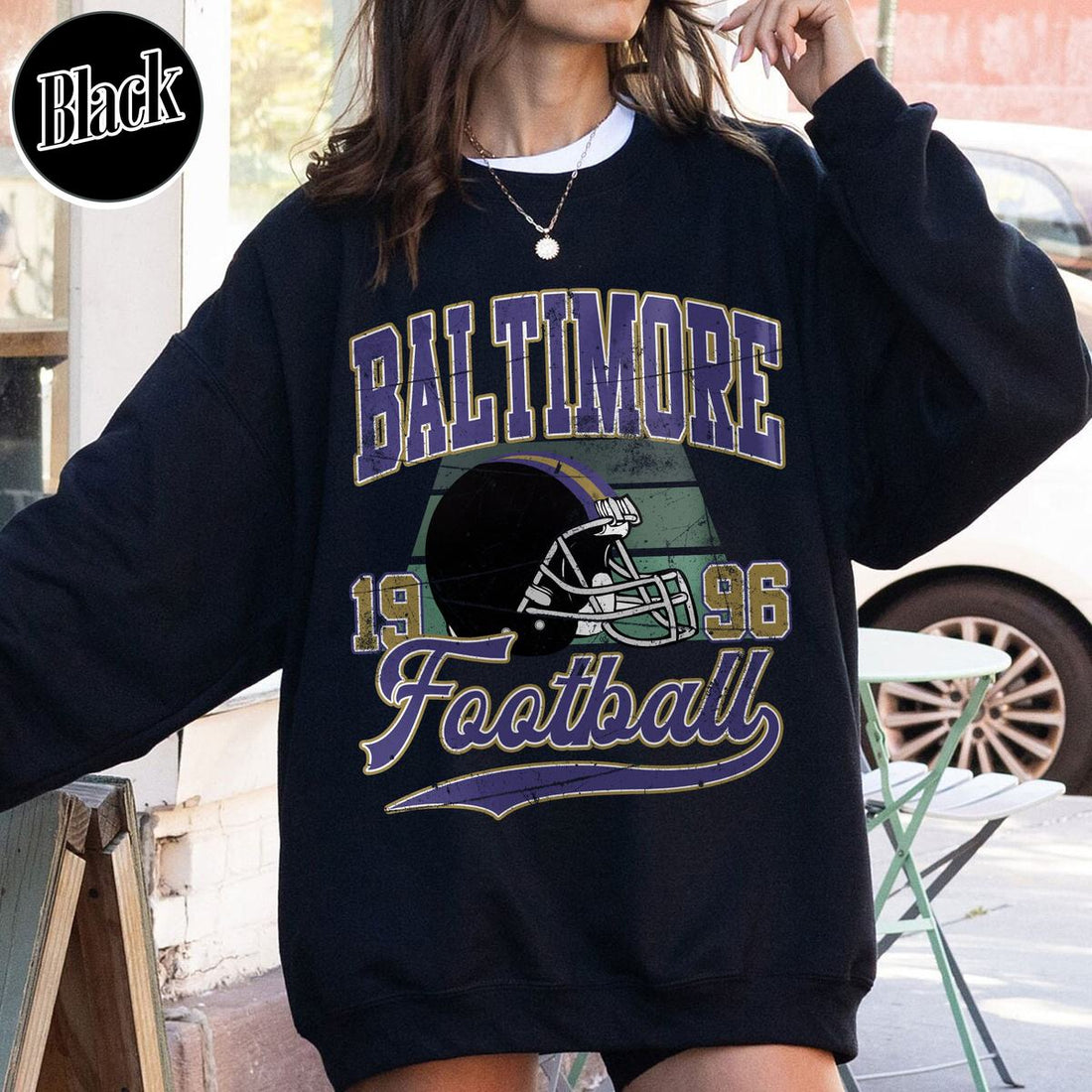 Unisex Baltimore football vintage crewneck sweatshirt for men and women