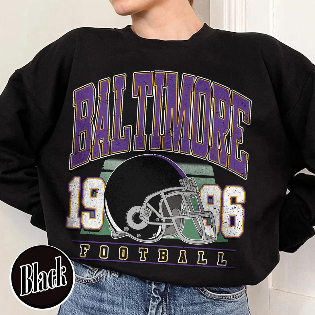 Unisex Baltimore football vintage crewneck sweatshirt for men and women