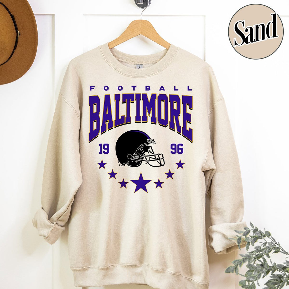 Unisex Baltimore football vintage crewneck sweatshirt for men and women