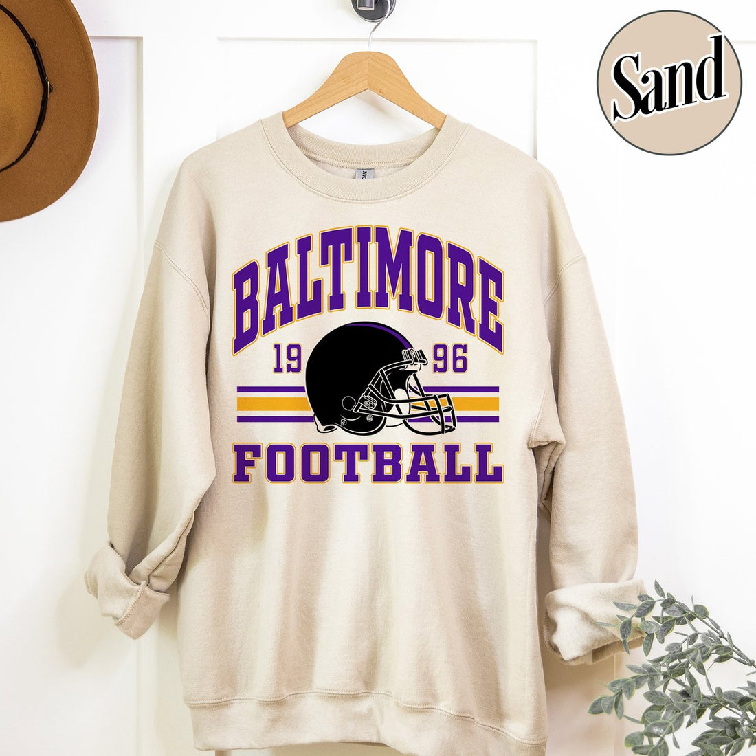 Unisex Baltimore football vintage crewneck sweatshirt for men and women