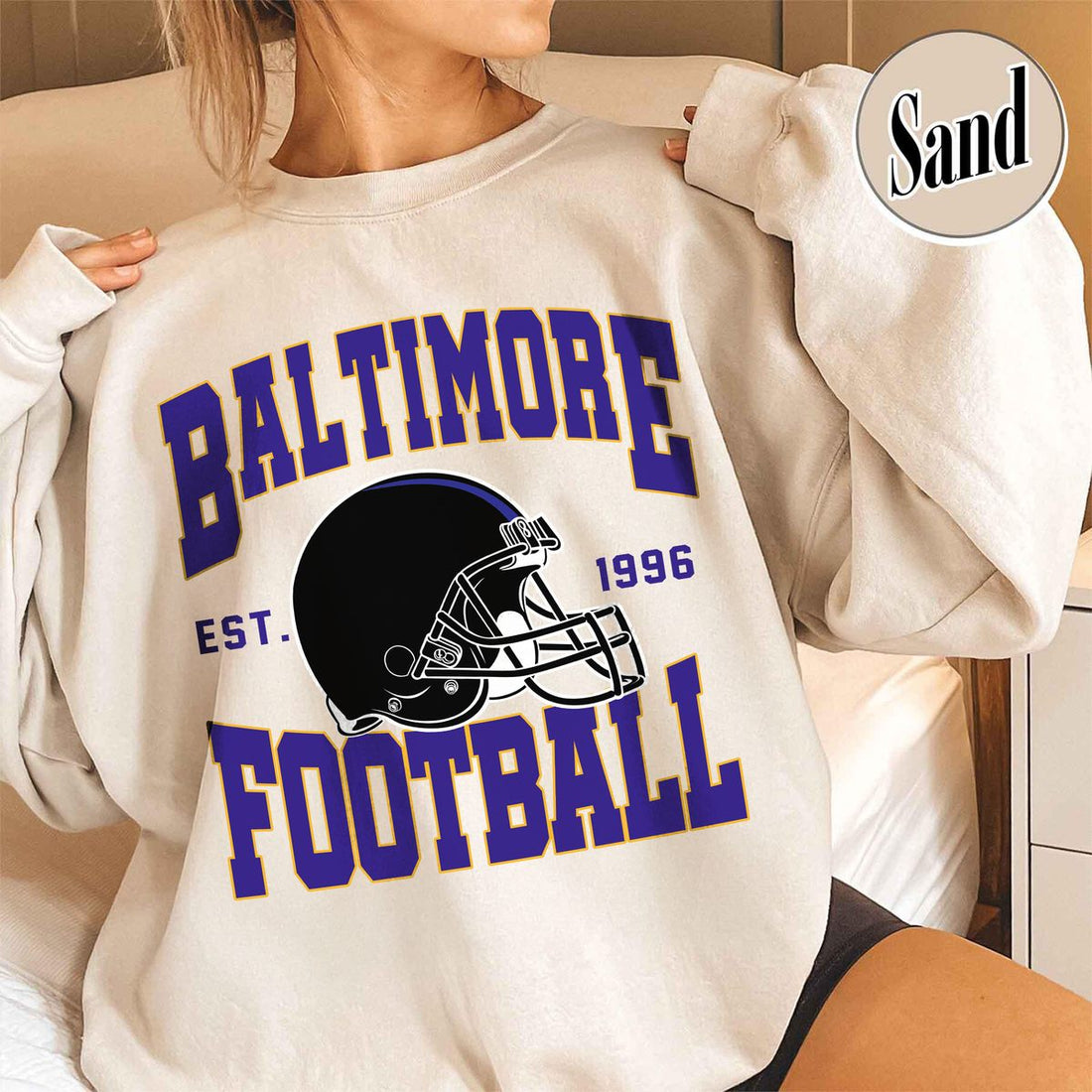 Unisex Baltimore football vintage crewneck sweatshirt for men and women