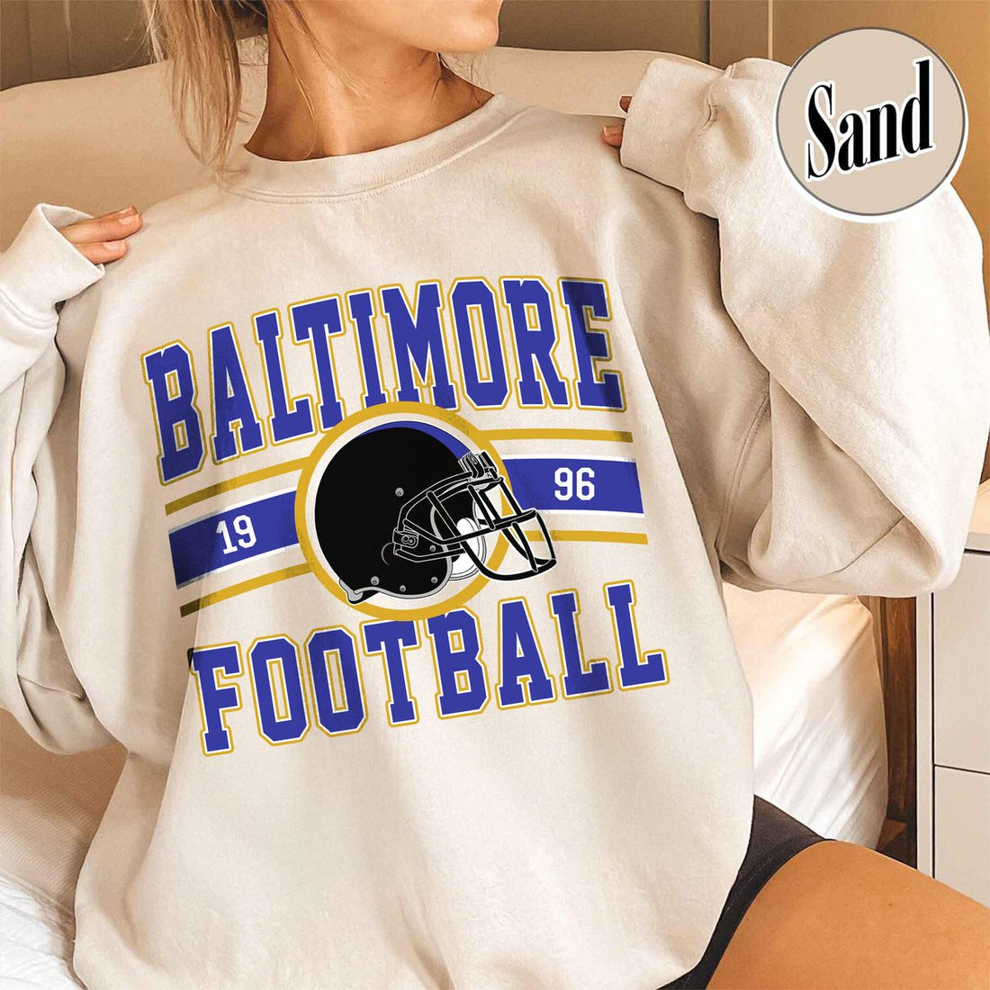 Unisex Baltimore football vintage crewneck sweatshirt for men and women