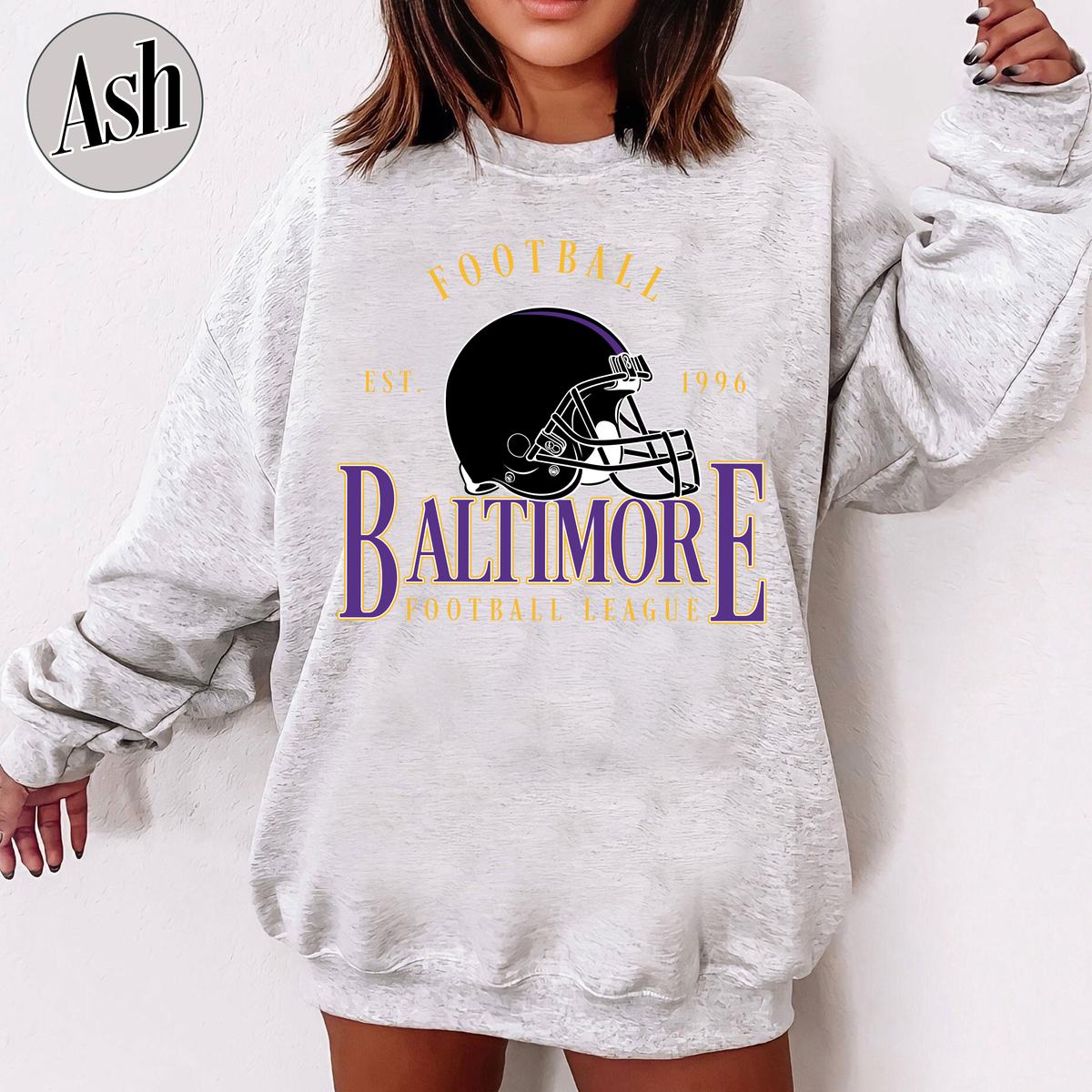 Unisex Baltimore football vintage crewneck sweatshirt for men and women