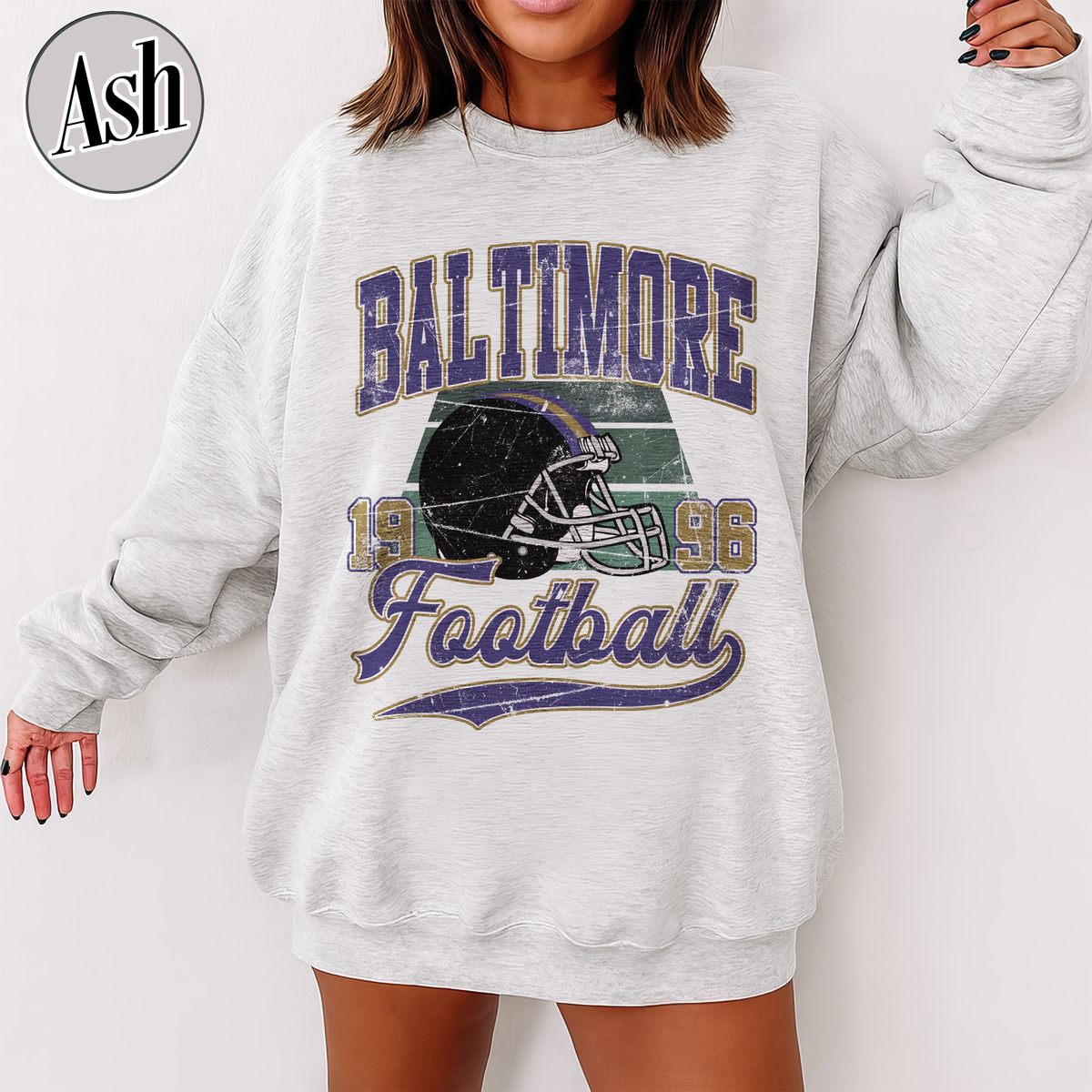 Unisex Baltimore football vintage crewneck sweatshirt for men and women