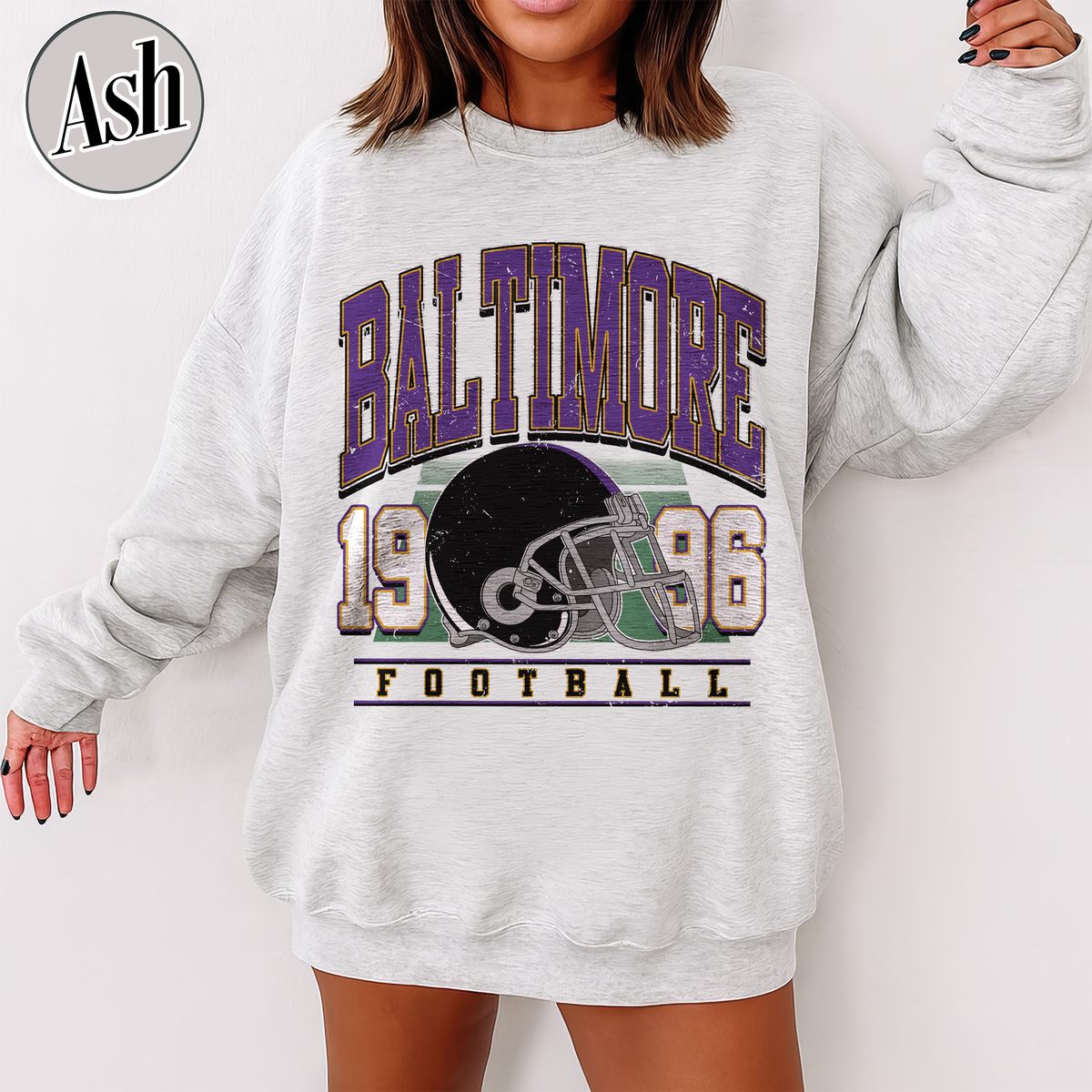 Unisex Baltimore football vintage crewneck sweatshirt for men and women