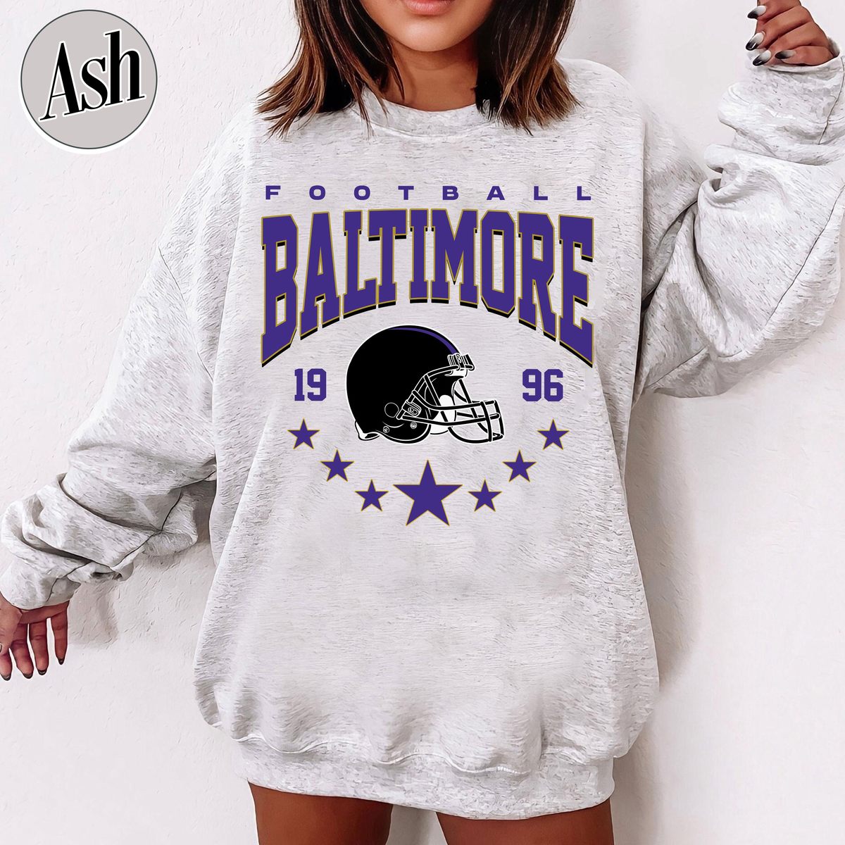 Unisex Baltimore football vintage crewneck sweatshirt for men and women
