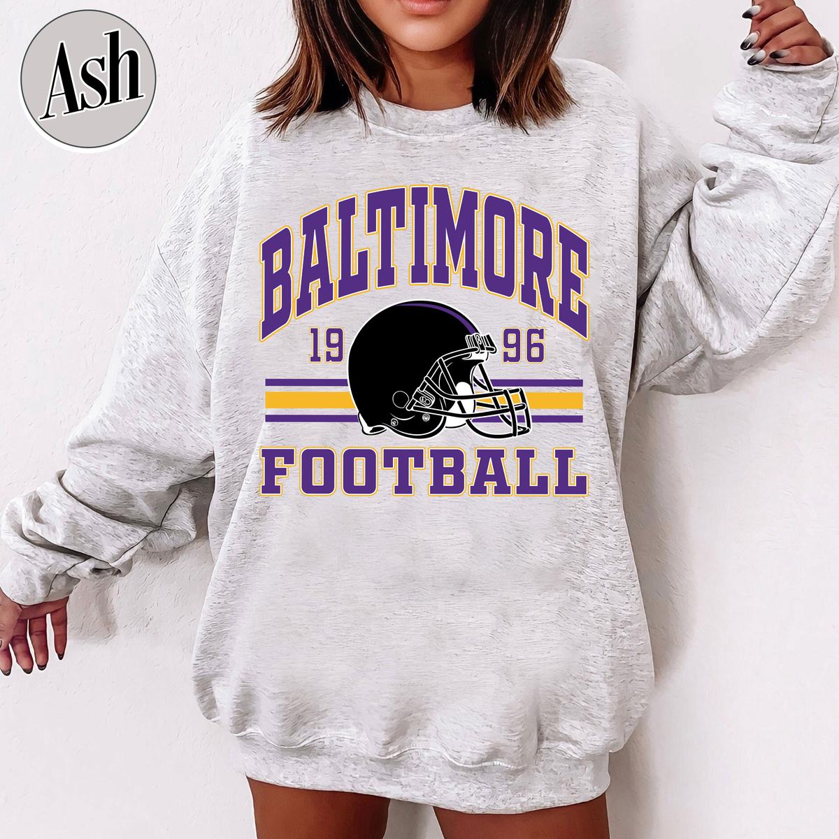 Unisex Baltimore football vintage crewneck sweatshirt for men and women