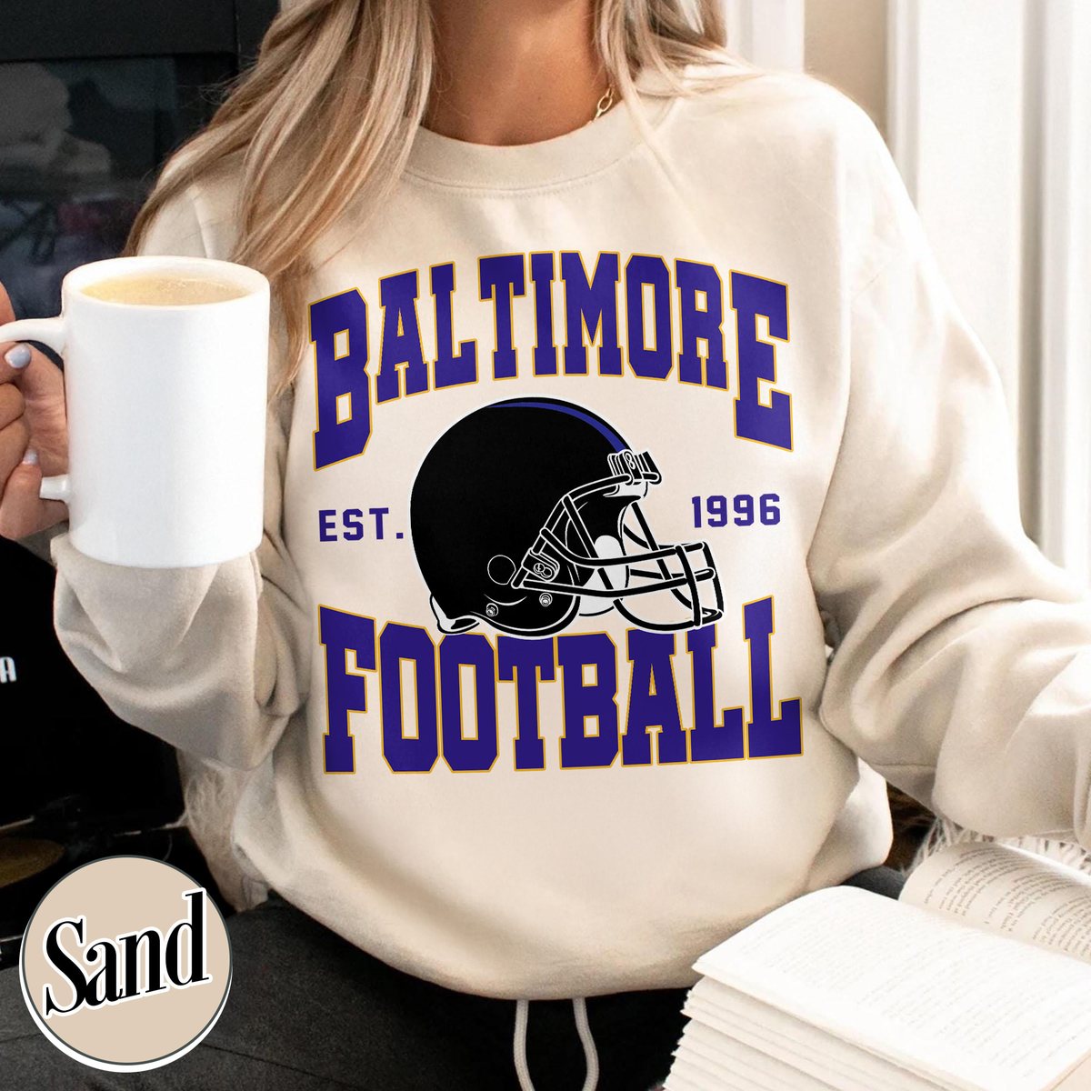 Unisex Baltimore football vintage crewneck sweatshirt for men and women